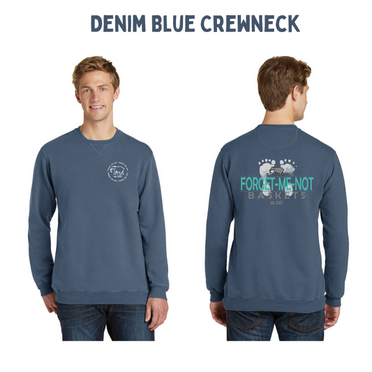 Forget-Me-Not Crewneck Sweatshirt in Denim Blue